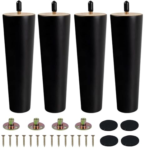 Minnhua Solid Wood Furniture Legs 20cm Wooden Sofa Legs Set of 4 Chair Legs