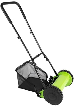 Tagliaerba a mano con 5 coltelli in acciaio di alta qualità, due tubi di prolunga 42 cm, altezza di taglio 12 – 40 mm, 26 x 32 x 27 cm