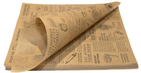 VIVIIHOO Papel de Horno diseño periódico 100 Hojas 38x28 cm Papel alimenticio Resistente a la Grasa para Pan, sándwich, Patatas Fritas y Hamburguesas