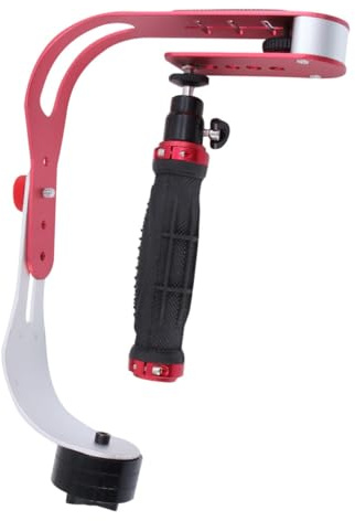 CORHAD Stabilizzatore per Macchina Fotografica Rosso in Lega di Alluminio Riduzione Vibrazioni e Movimento Fluido per Viaggi e Video a Bassa Angolazione