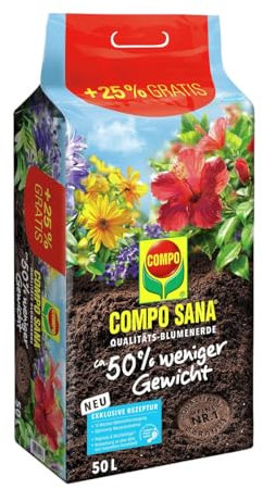 Compo SANA Qualitäts-Blumenerde ca. 50% weniger Gewicht 50 l