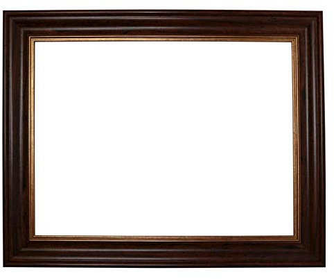 Bilderrahmen LOS Angeles nußbaum mit Goldener Innenkante, als Leerrahmen, 18x24cm