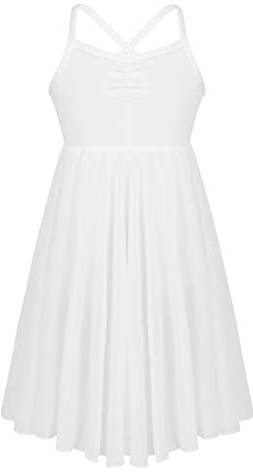 CHICTRY Vestito da Balletto Bambina Leotard Body Ginnastica Danza Classica Senza Manica Dancewear Abito da Ballo Tinta Unita Tutu Gonna Chiffon Elegante Performance 2-12 Anni
