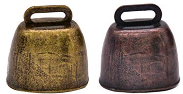 Exceart 2 STK Mini-kuhglocken Kleinen Glocken Basteln DIY Klingelglocken Schafglocke Ortungsglöckchen Tier-hängeglocke Hängende Kleine Glocke Schaf Glocke Anhänger Für Hunde Halsband Groß