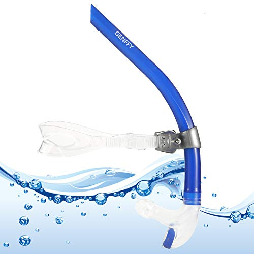 GENFFY Swim Snorkel for Lap Swimming, Suitable for Adult and Kids Swimmer, Snorkle Set for Swimming Training, Front Snorkeling Gear with Comfortable Mouthpiece, Easy Breath in Pool and Open Water
