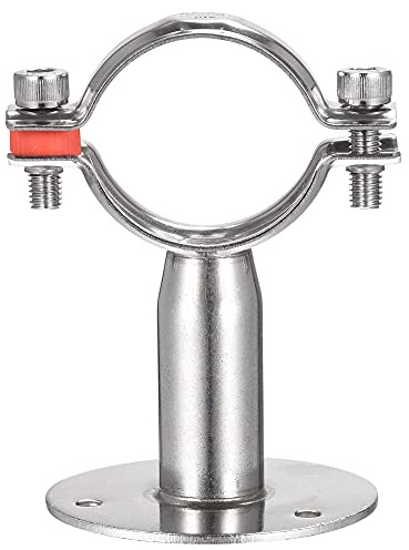 sourcing map Wall Mount Ceiling Mount Pipe Support, 304 Stainless Steel Adjustable Pipe Strap Clamp for 48-51mm Pipe