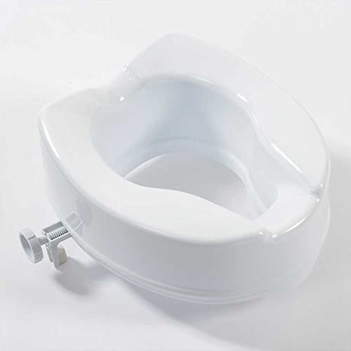 NRS Healthcare Linton Plus Raised Toilet Seat, 150 mm / 6 inch, White