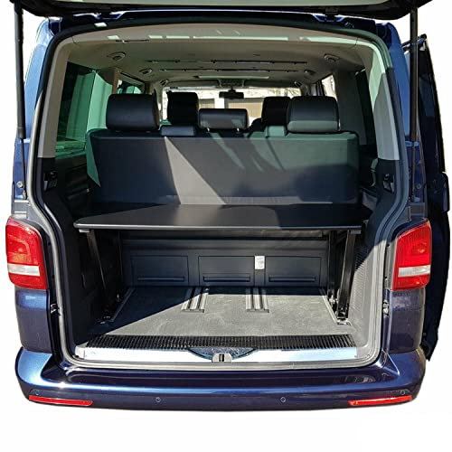 OMAC Multiflexboard Bettverlängerung Ablage kompatibel mit VW T5 T6 Multivan 2003-2025 Schwarz