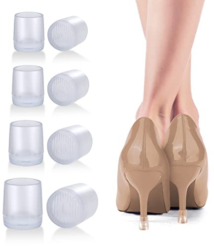 Molain 8 Paar Sohlenschutz Fersenpolster Transparente Gummi Bodenkappen Schoner Abdeckungen High Heels Reparatur Ersatz Einlagen Kappen Spitzen Schutz Frauen Schuhe Stiefel für Hochzeit Gras