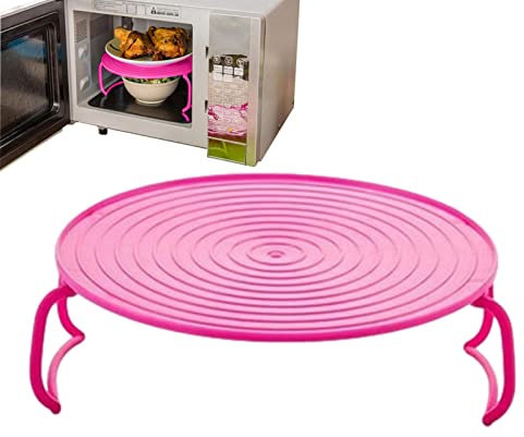 NGUMMS Empileur d'assiettes Double pour -Ondes - Plateau pour Four à -Ondes - Transport Couverture d'éclaboussure Nourriture Support Plat -Onavec des