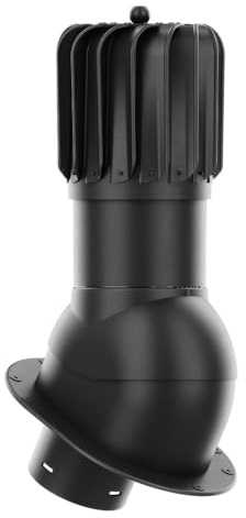 ROOFIVENT IVENT ROTO Roof Turbine Roof Vent 6 Oblong Head Shape for Metal Roofing Black