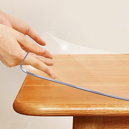 30x50 inch Multisize 1.5mm Thick Clear PVC Table Cover Protector Water Resistant Plastic Rectangular Vinyl Non-Slip Desk Pad for Coffee Table Writing Desk Kitchen Table Writing Mat Coffee Work Table