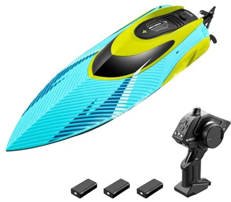 Hylukon Ferngesteuertes Boot 2,4 G 45 km/h, LED-Licht, Rücksetzfunktion, Elektroboot Spielzeug