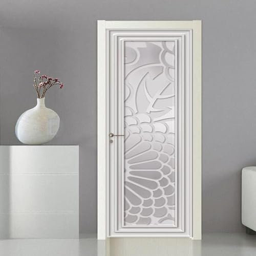 Türaufkleber Türtapete Türbilder Türposter Selbstklebend 3D Weißes Muster 90 X 200 Cm Pvc Wasserdicht Abnehmbare Wandbilder Für Schlafzimmer Haus Bad Wc Büro Dekoration - Türwandaufkleber -3L5W-A0K0
