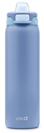 Ello Pop & Fill 22oz Stainless Water Bottle, Sip or Chug, Raincloud