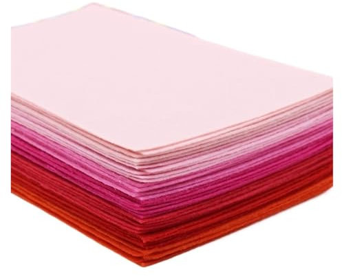 LNNXSZ Filzstoff Bastelfilz Harter rosa Filzstoff, 1 mm, Filzstoff, Polyesterfilzstoffe, Handarbeit, Nadelnähen, handgefertigt, Fieltro Feltro, Heimdekor-Material
