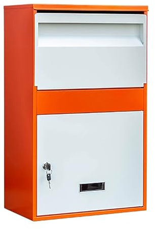 zxhrybh Buzon Exterior, Buzón Moderno de Gran Capacidad, Buzones Independiente para Paquetes, con Almacenamiento Seguro con Cerradura(Orange,25.5in/65cm)