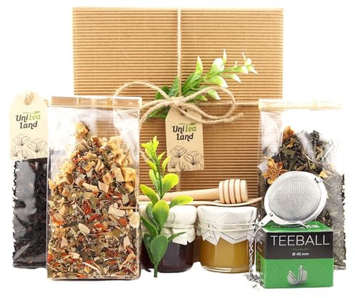 Coffret Cadeau avec du Thé, des Sucreries et un Infuseur Trésors du Thé UniTea Land