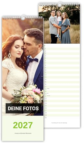 PhotoFancy® - Personalisierter Küchenkalender 2027 mit eigenen Fotos - Wandkalender mit Terminspalte für die Küche selbst gestalten