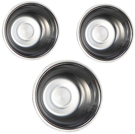 IMIKEYA 3 pezzi Ciotola di cottura graduata contenitori per alimenti contenitore per insalata ciotola di noodle ciotola di miscelazione ciotole in acciaio inox argento