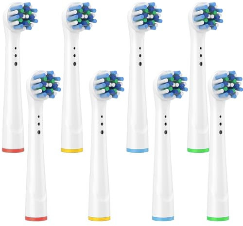 Recambios Cepillos Compatible para Braun Oral B Cabezales de Repuesto Recambio Cepillo de Dientes Eléctrico Sensitive Precision Floss Deep Dual Clean Cross Action Recambios 8 Pack Cabezales Blanco