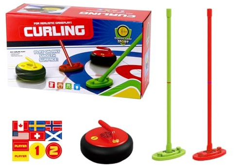 Gioco Da Tavolo Di Curling - Giochi Sportivi Per Interni Ed Esterni, Gioco Di Curling Per Interni | Giochi Di Curling Divertenti E Di Lunga Durata, Gioco Di Curling Per Famiglie, Luce Elettrica, Gioco
