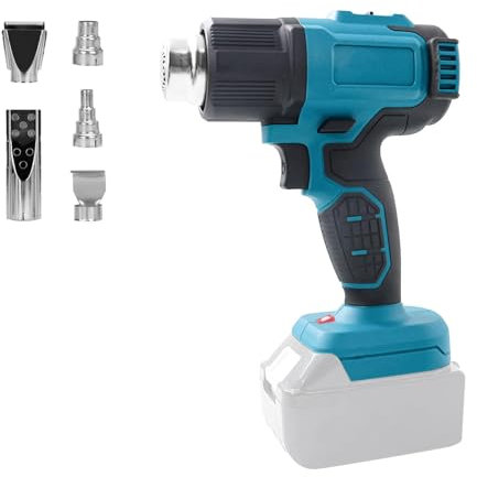 Cordless Heat Gun for Makita 18V Battery, Cordless Heat Hot Air Gun with LCD Display and 5 Nozzles, 50°C-550°C Variable Temperature Control for Shrinking PVC - NO Battery