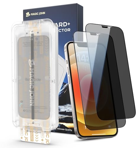 MAGIC JOHN für iPhone 12/12 Pro für Upgrade Sichtschutzfolie (6,1 Zoll), 25-Grad-schutzwinkel-Einfaches, mit einfachem Einfache Installation, Befestigungswerkzeug, Hüllenfreundlich, 2 Stück