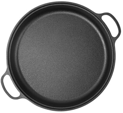 DECHOUS Induction Hob Pancake Pan Binaural Cast Iron Saucepan Outdoor Cooking Skillet
