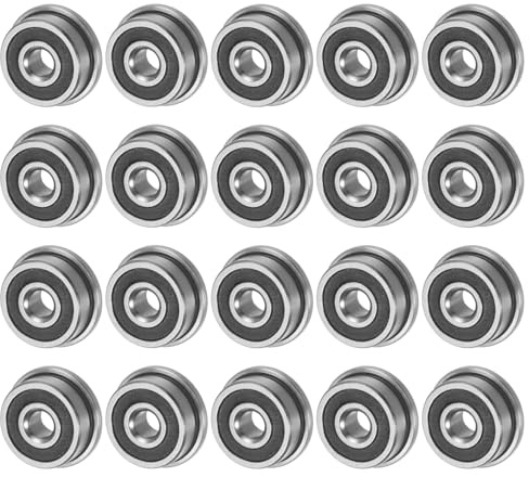 M METERXITY 20 Pcs F623-2RS Cuscinetto A Sfere Con Flangia 3mm x 10mm x 4mm | Cuscinetti A Sfere A Gola Profonda, Acciaio Cromato GCr15, Doppia Guarnizione In Gomma, Per Carriole/Stampanti/Fax