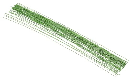 PATIKIL 24 Gauge 40cm Filo di Ferro per Fioristi Verde Chiaro 100Pz | Fili Per Steli Floreali Rivestito Carta, Per Fiori Artificiali Per Bouquet Fai Da Te e Decorazioni Artigianali