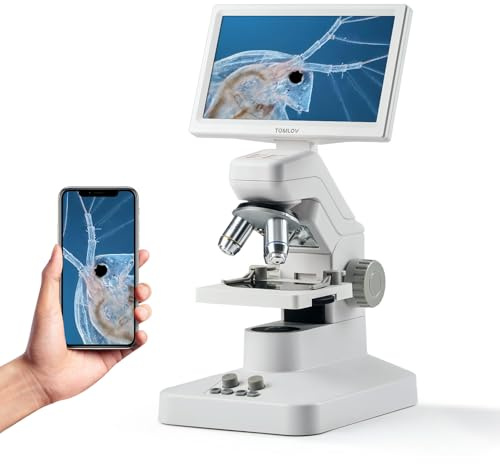 TOMLOV DM301 Pro Microscopio Biologico 3 Lenti con Tavolino Meccanico
