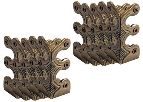 Ujjdwiurgh 10PC Skiffers Baseboard Corner Protectors,Solid Brass Skirting Board Protectors,Baseboard Corner Protectors Bronze