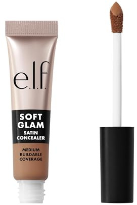 e.l.f. Soft Glam Satin Concealer, correttore a copertura media per imperfezioni e occhiaie, non si deposita nelle pieghe, a lunga tenuta, prodotto vegano e non testato sugli animali, 31 Medium Neutral