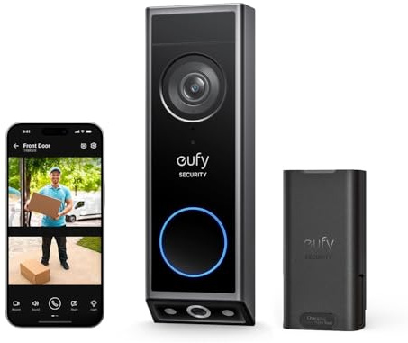 eufy Security Video Doorbell E340 Dual Cameras with Delivery Guard 2K Full HD Wireless Video Doorbell Camera, Wired/Battery Powered, Colour Night Vision, 6,500mAh Rechargeable Battery, No Monthly Fee