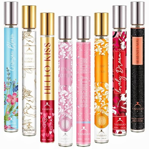 Coffret cadeau parfums haut gamme pour femmes – 8 x 35 ml Eau de Parfum femme, Mini parfums format voyage, idéal Cadeau pour elle, Noël, anniversaire. Notes florales et fruitées