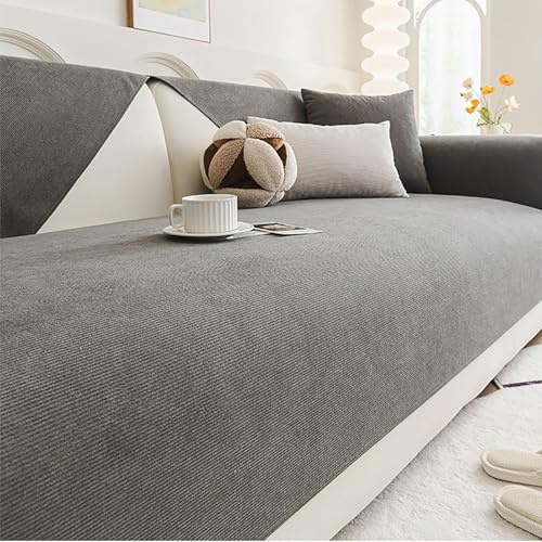 Generisch Sofa Überwurfdecke,Sofa/Couch Wurfdecke Eckcouch 3/2/3 Sitzer Sofaschutz Sofaüberwurfe Sofaschoner Sofabezüge,Grey,60x90cm