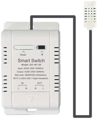 Jaywool WiFi Temperature Humidity Switch 20A Temperature Humidity Monitor with Sensor Probe for Greenhouse