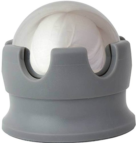 Cestari Stainless Steel Ice Hot Cold Roller for Pain Relief, Foot Massage Ball with Silicone Holder, HSA Muscle Roller, Gray