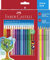 FABER-CASTELL Colour Grip Buntstifte-Set, 24 Stück, ergonomische Dreikantform, wasservermalbar, inkl. Bleistifte