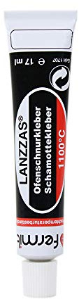LANZZAS Dichtschnur- Schamottkleber, 1 Tube hitzebeständiger Kleber bis 1100°C, geeignet für Ofendichtung, Dichtschnur und Faserstoffe.