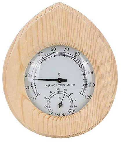 TOPINCN 2-i-1 bastu rumstermometer rostfritt stål justerbar bastu termometer Fahrenheit tillbehör