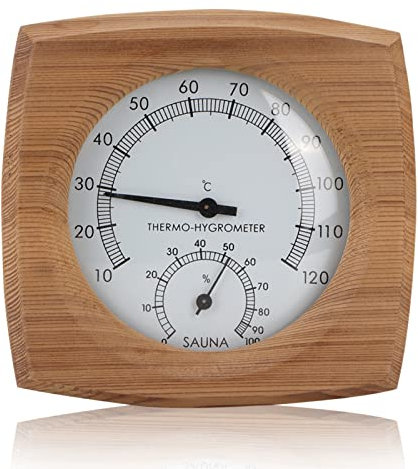 2 in 1 Funzione Termometro per sauna igrometro, Cedro termometro Legno igrometro, Accessorio per Sala Sauna misurazione della Temperatura Interna, Termometro digitale per Bagno Sauna