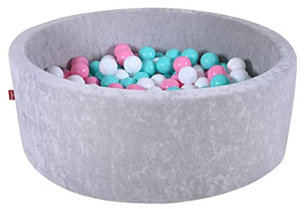 Knorrtoys 68175 - Bällebad Soft - Grey - 300 Bälle Rose/Creme/lightblue