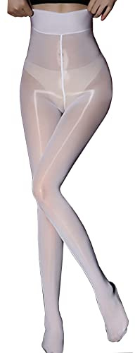 HTRUIYATY Collant Brillant Huileux 8 Deniers Sexy Sans Couture Collant Infilable Femme