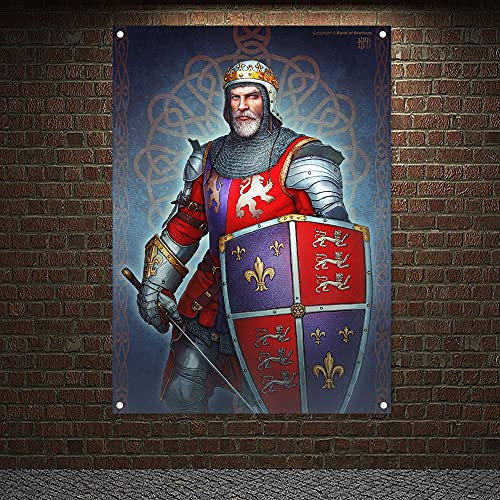 Mittelalterliche Krieger-Legionen-Armor Banner Wandtafel Freimaurerritter Templer-Flagge Messingösen Custom Polyester Bedrucktes Gemälde 96 x 144 cm