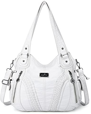 angel kiss Handtasche Damen Schultertasche Multifunktionale Umhängetaschen Wasserdicht PU Veganes Leder mit Reißver Schlusstaschen…