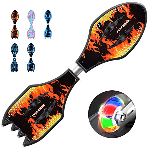 Pro Waveboard Kinder ab 10 Jahre, Streetsurfing Wave Board, Snakeboard Skateboard mit LED-Lichtrad, Waveboards für Kinder, Jugendliche und Erwachsene, 82x23x9 cm,4