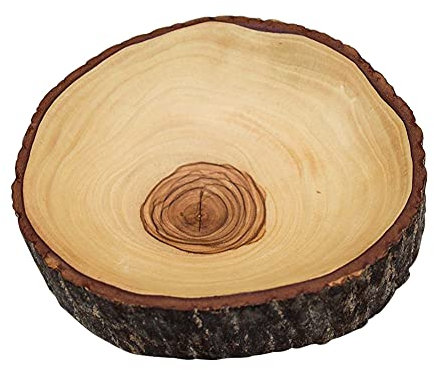 Holzrinde Schüssel (8,4 cm) Olivenholz Schale Deko als Schlüsselschale, Potpourri Schüssel & Servierschale für harte Lebensmittel Fair Trade Handgefertigte kleine Holzschalen für rustikale Home