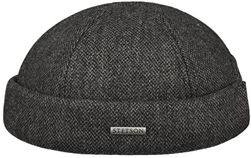 Stetson Dockermütze Herren mit Wollmix Größenverstellbar Herbst Winter grau S (54-55 cm)